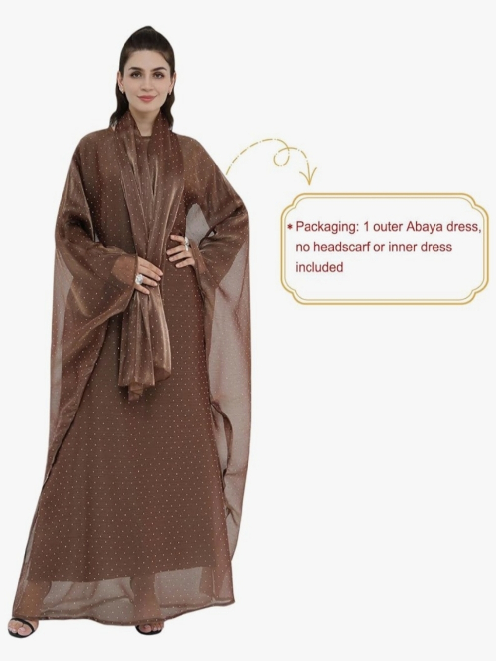 Khalat Abaya  Rhinestone Overlay Shell - Picture 3 of 7